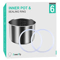 Original 8Qt Power Cooker XL Replacement Inner Pot Stainless Steel Compatible with 8 Quart Power Pressure Cooker Model PPC772 (or #PPC772) PPC780 (or #PPC780) and WAL3 Stainless Steel Inner Pot Parts