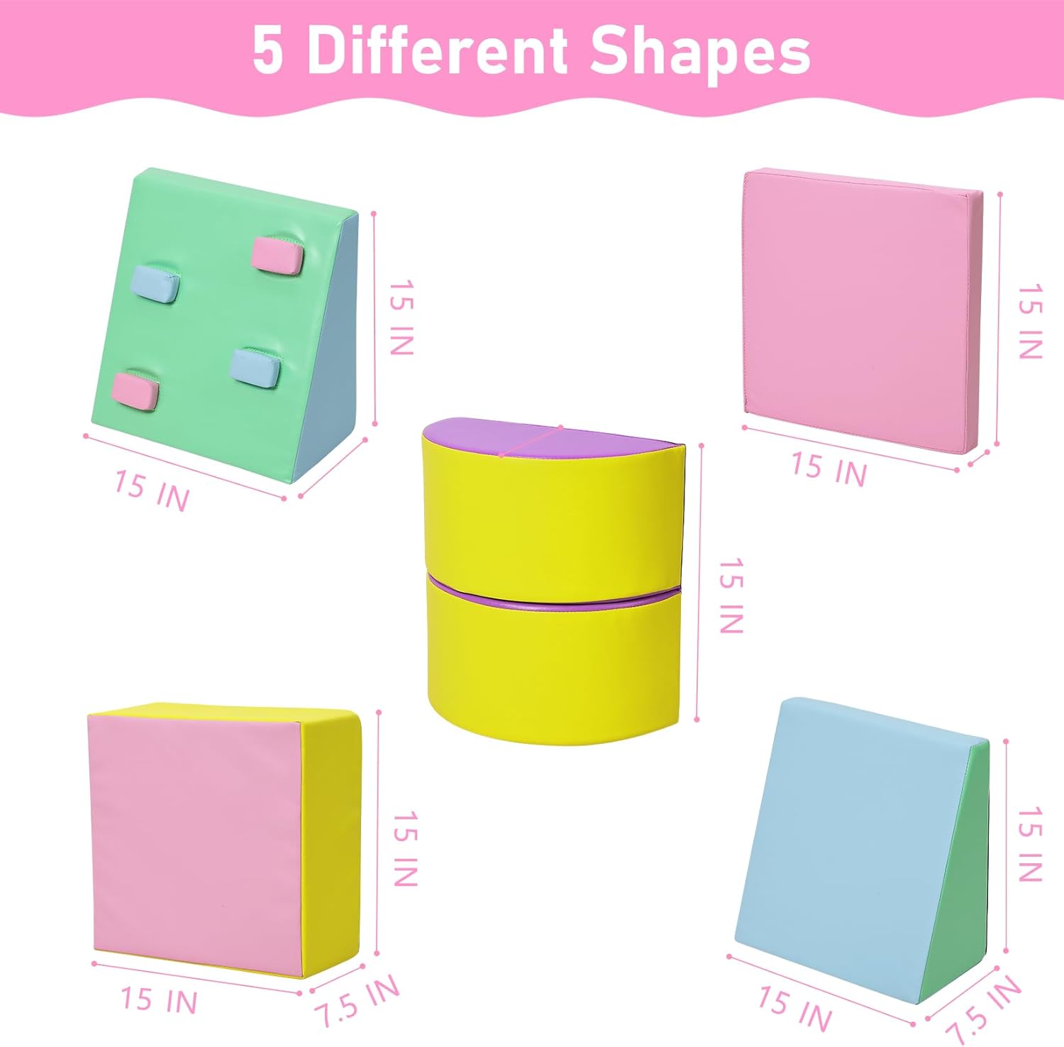 Soft Climbing Indoor Set, Foam Blocks for Toddlers and Preschoolers, 5PCS L464