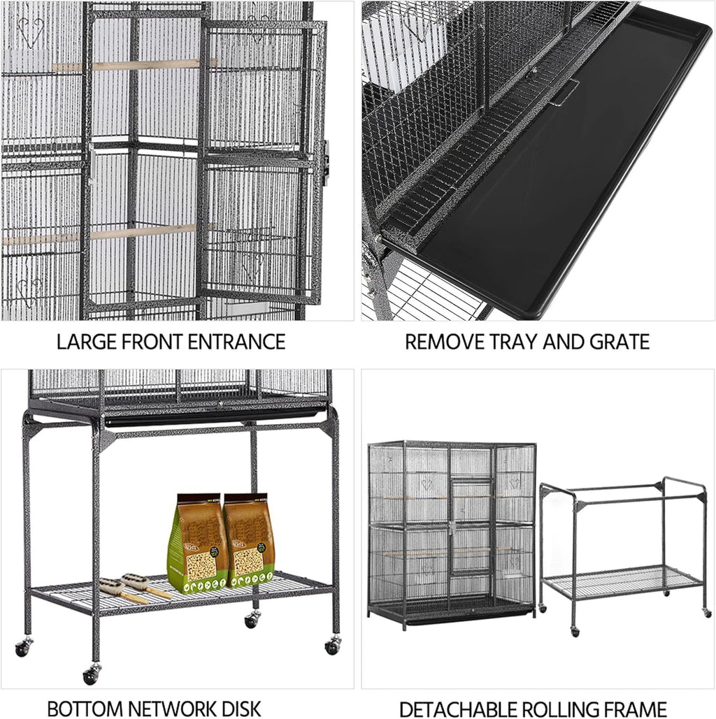 Yaheetech 63" Detachable Parrot Cage with Stand for Cockatiel Conure Lovebird J423