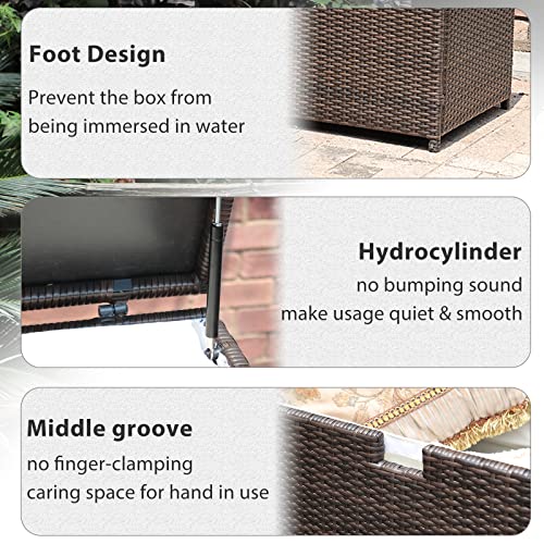 Super Patio Outdoor Storage Box, Brown Wicker, 88 Gallon O9653