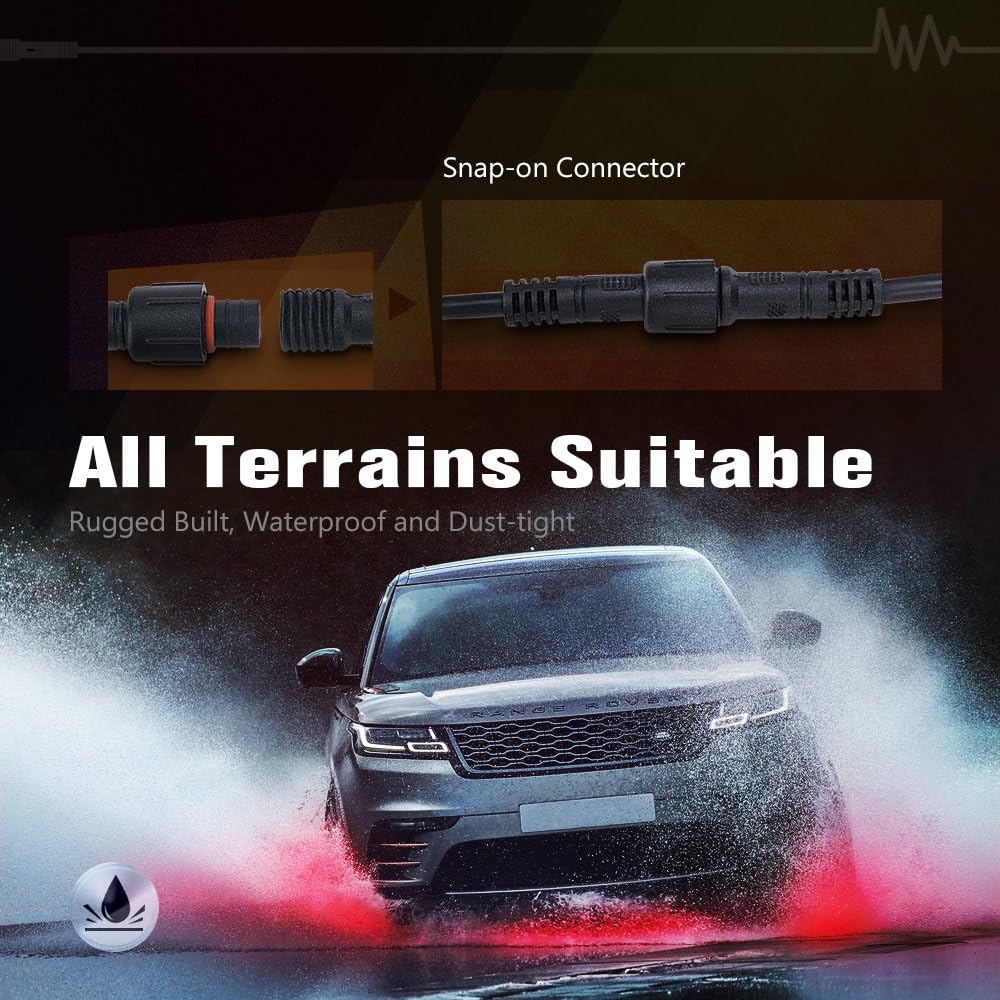 MICTUNING 10FT 4 Pin RGB Rock Light Extension Cable (2 Pack) O630135