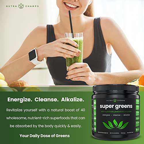 NutraChamps Super Greens Powder Organic Superfood with Spirulina & Chlorella U611