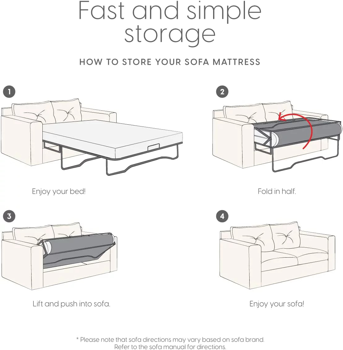Queen Size Memory Foam Replacement Mattress for Sleeper Sofa L941