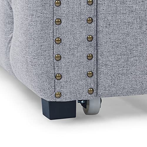 Fabric Upholstered Twin Daybed with Trundle, No Box Spring Needed F868722