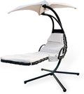 Outdoor Hanging Lounge Chair Replacement Cushion Cover and Umbrella Fabric, Made for Patio Curved Chaise Hammock Floating Swing Chair Pads, Waterproof Soft Fabric (Cushion and Chair Excluded),Khaki
