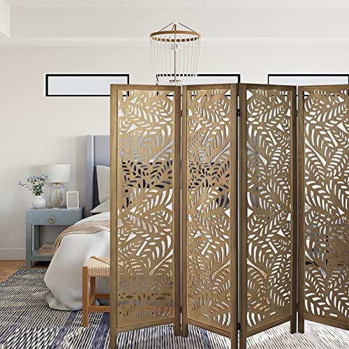 ECOMEX 6 Panel Freestanding Folding Room Divider, Brown F40949