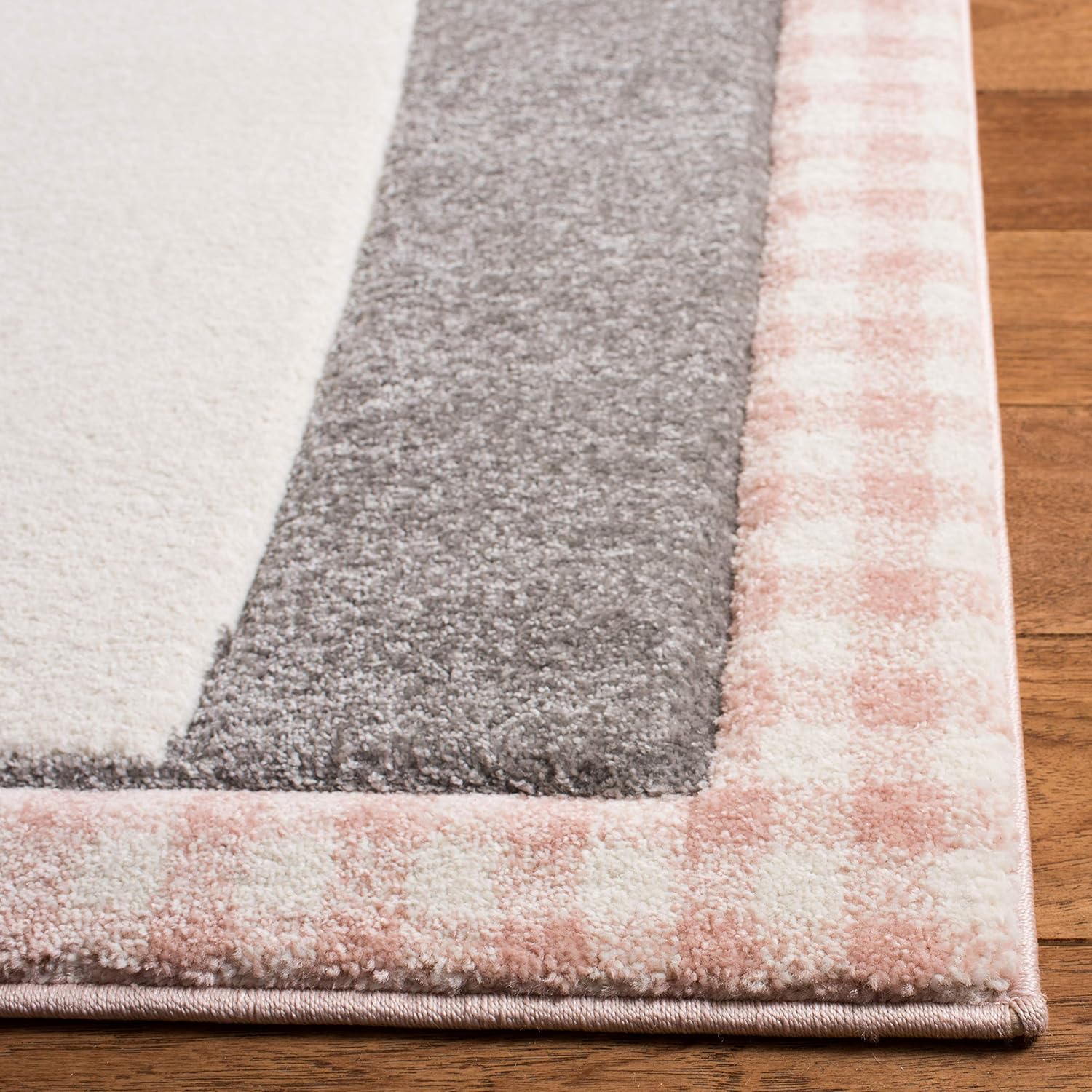 SAFAVIEH Carousel Kids Runner Rug 2'3" x 6', Pink & Grey Cat Design A677013
