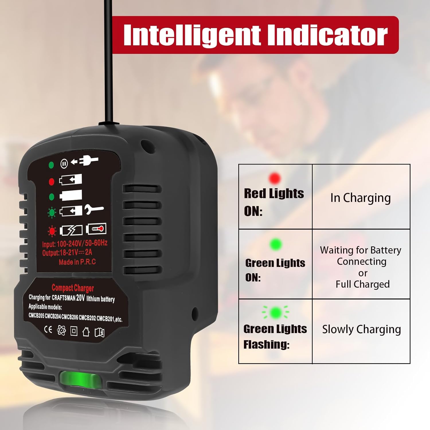 Craftsman 20V Lithium-ion Battery Charger with 2A Output V7624