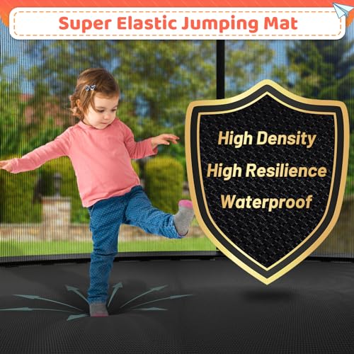12FT 14FT 16FT Outdoor Trampoline with Safety Net & Ladder, Heavy Duty Backyard Round Trampoline X9143