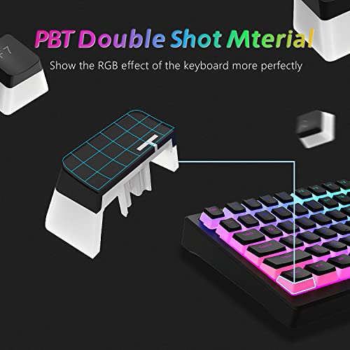 Womier Pudding Keycaps PBT 165 Keys Shine Through OEM Profile Black K98162