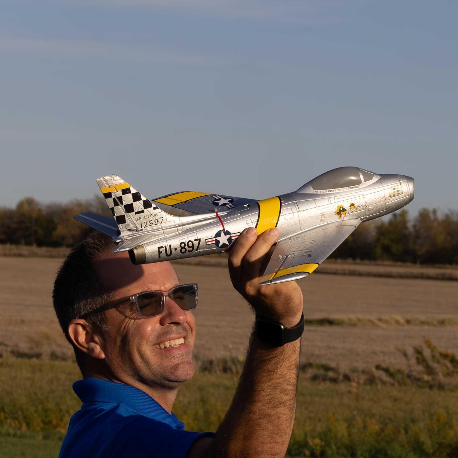 E-flite UMX F-86 Sabre 30mm EDF RC Airplane BNF Basic W125