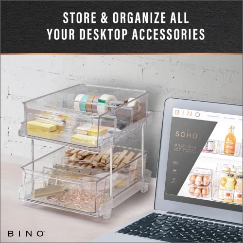 BINO 2 Tier Clear Storage Organizer with Dividers F979