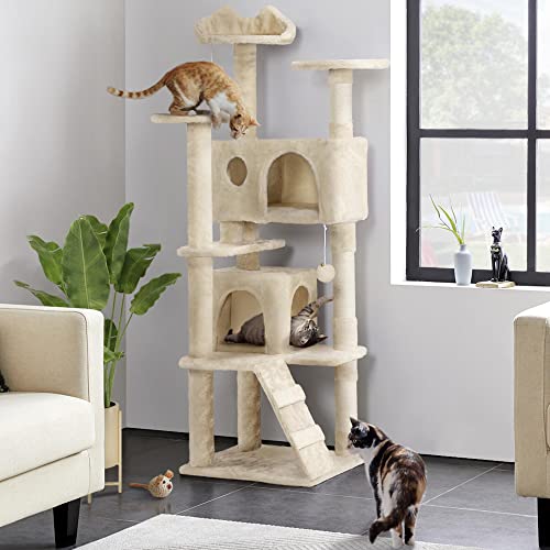 Yaheetech 54in Cat Tree Tower Condo Furniture with Scratch Post Y196