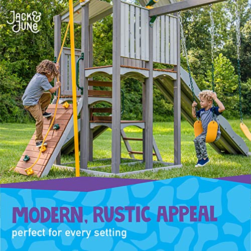 Jack & June Haven Cedar Playset with Swings and Slides J944661