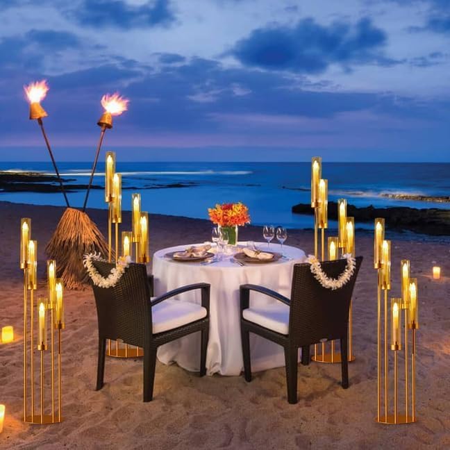 Matte Black 5 Arm Candelabra with Acrylic Shades for Table Centerpiece W6999