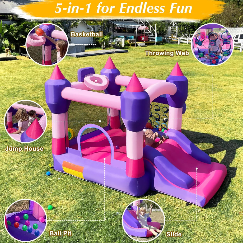 Inflatable Bounce House for Kids with Slide and Blower A2220