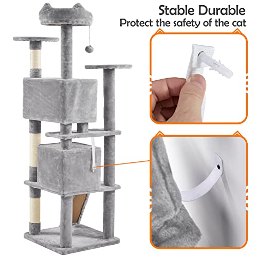 Yaheetech 54in Cat Tree Tower Condo Furniture with Scratch Post Y196