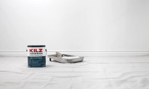 KILZ Adhesion Primer & Low-Lustre Enamel Porch & Patio Latex Floor Paint, Slate Gray, 1 Gallon Each I840
