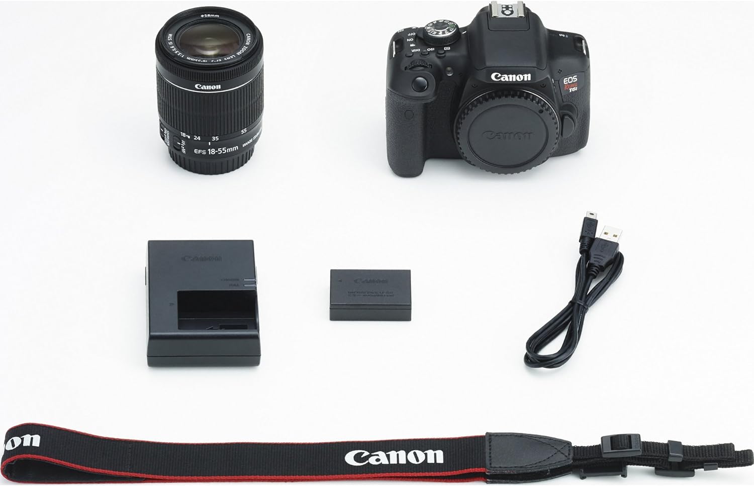 Canon EOS Rebel T6i Digital SLR with EF-S 18-55mm STM Lens O95306
