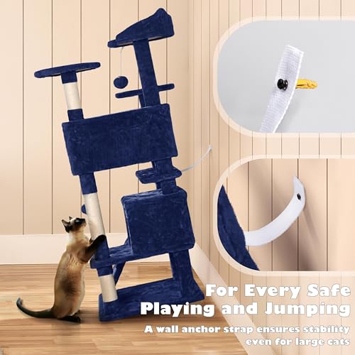 Yaheetech 54in Cat Tree Tower Condo Furniture with Scratch Post Y196