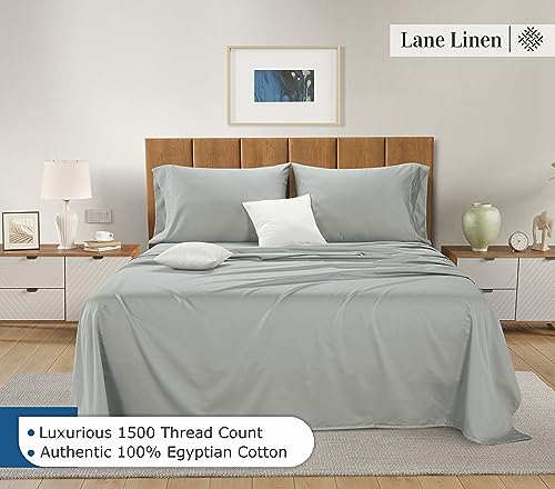 Lane Line 100% Egyptian Cotton Queen Sheet Set - 1500 TC, 4 PCs, White L818