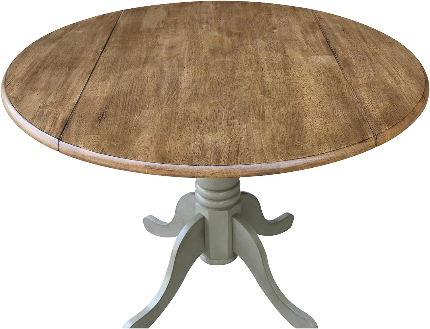 Inch Dual 42 Drop Leaf Dining Table, Distressed Hickory/Stone K77012