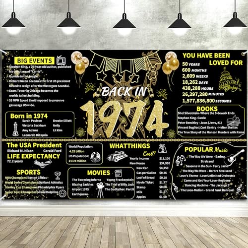 Black Gold 70th Birthday Party Banner, 70th Birthday Decorations for Women Men, Back in 1954 Backdrop Party Supplies, 70 Year Old Photography Background
