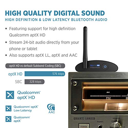 Auris Blume HD Long Range Bluetooth 5.0 Music Receiver with AptX HD for Home Stereo G52500