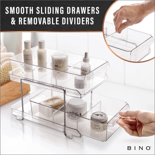 BINO 2 Tier Clear Storage Organizer with Dividers F979