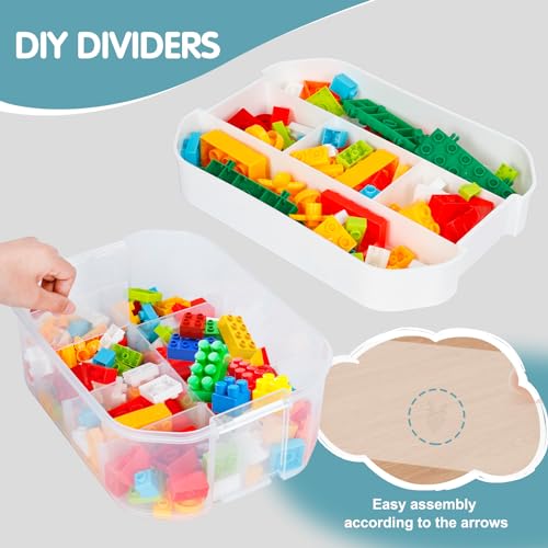 Stackable Toy Storage Organizer with Clear Compartments for Building Blocks Q640