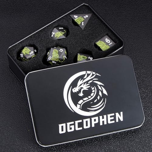 Metal DND Cat Dice 7PCS Polyhedral RPG Dice Set with Gift Case B373640
