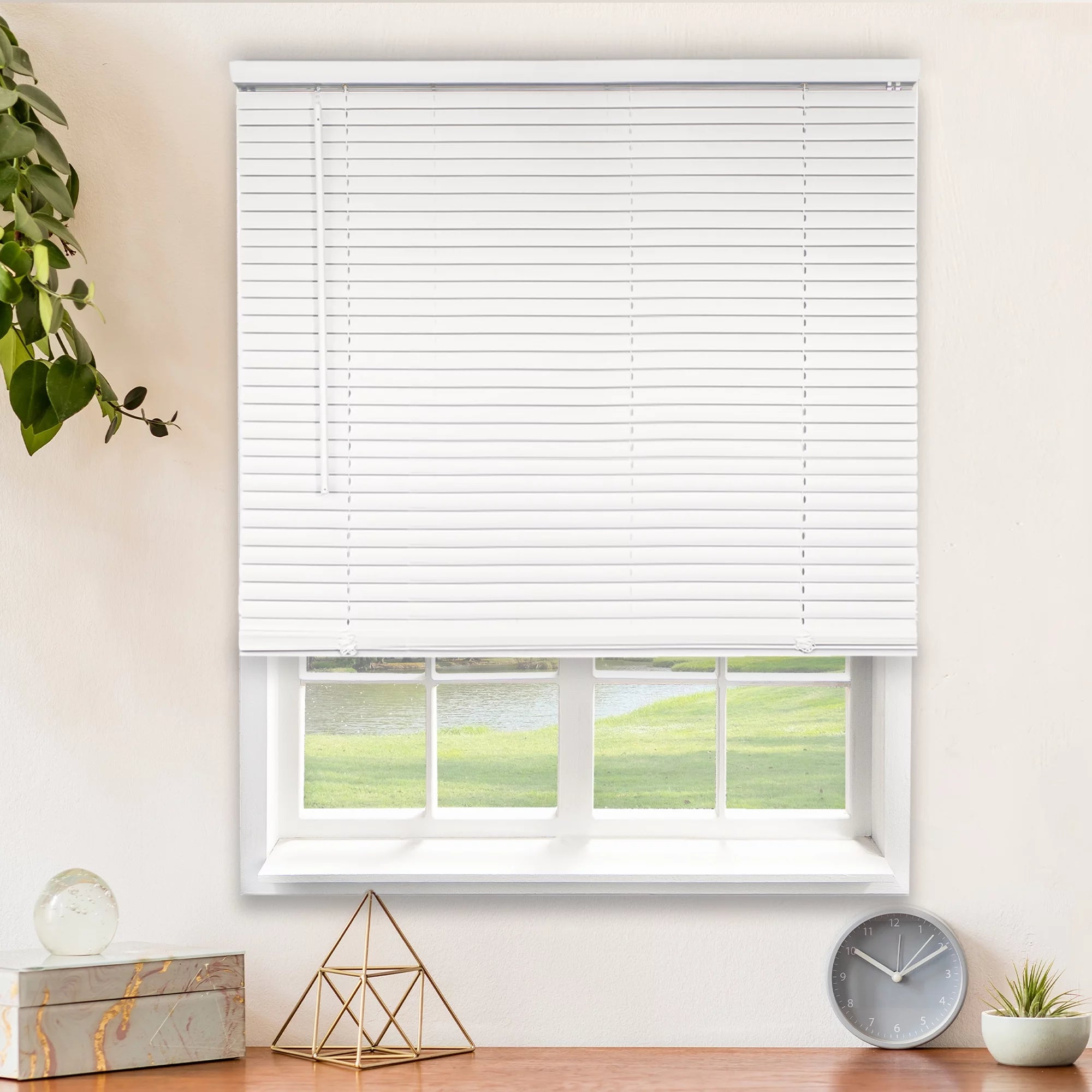 CHICOLOGY Cordless 1-Inch Vinyl Mini Blinds, Gloss White (Room Darkening) 70"W X 48"H