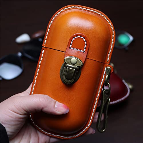 Handmade Leather Eyeglass Case Hard Shell Retro W247509