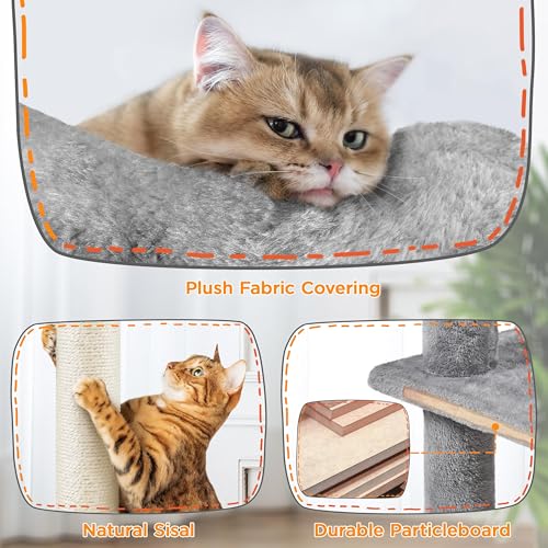 Yaheetech 54in Cat Tree Tower Condo Furniture with Scratch Post Y196