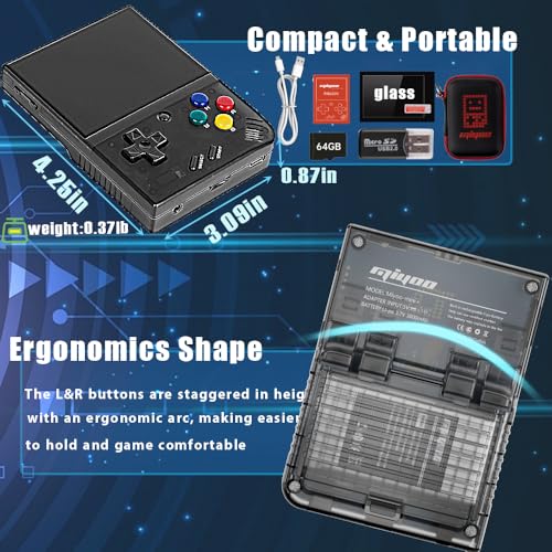 Mini Plus Retro Gaming Console with Portable Case, 3.5'' IPS Screen, WiFi X68095