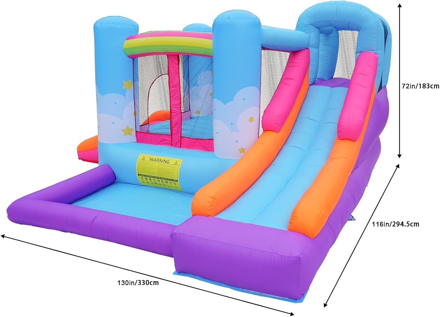 Inflatable Bounce House for Kids with Air Blower, Ball Pit & Slides T46947
