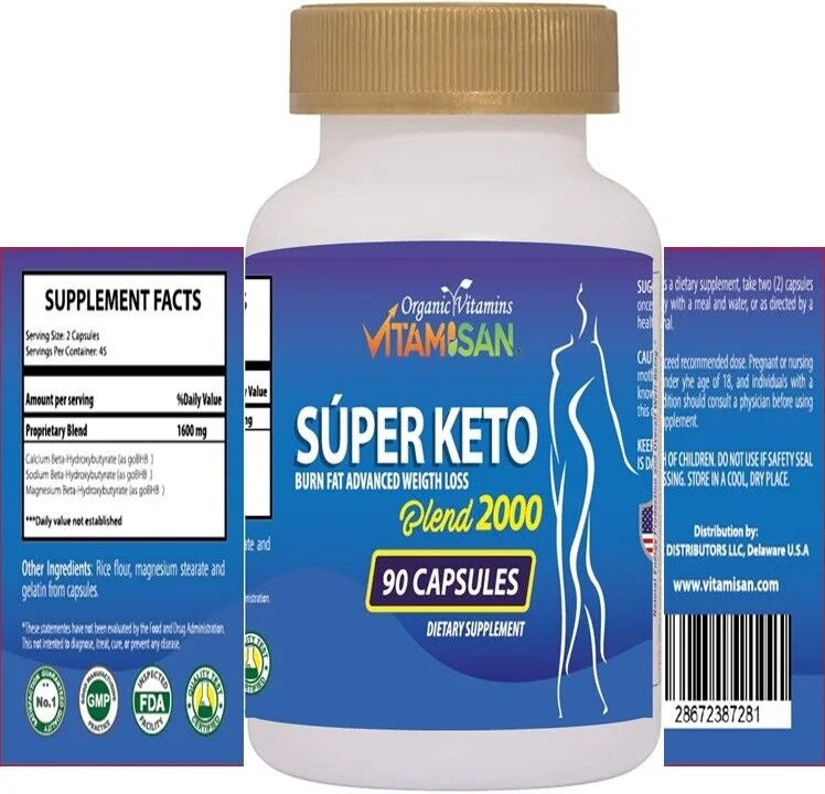 Vitamisan Organic Weight Loss Diet Pills, 90 Capsules K286
