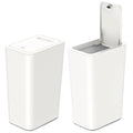 2 Pack Slim Space-Saving Trash Can with Press Top Lid, 15L 4 Gallon Durable Plastic Garbage Bin for Kitchen, Bathroom, RV, Office, Small Container Wastebasket for Narrow Spaces (2 Pcs Grey)