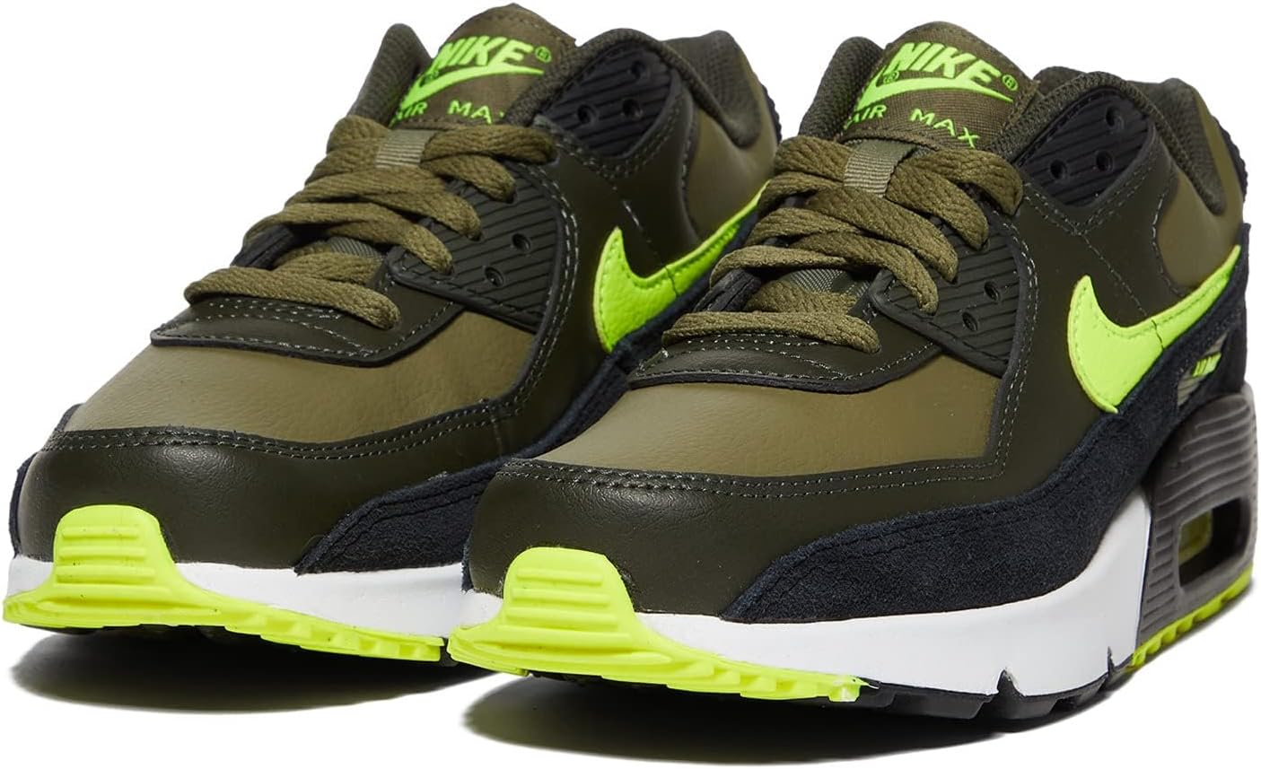 Nike Air Max 90 LTR Big Kid Medium Olive/Volt/Black/Sequoia 5.5 B288