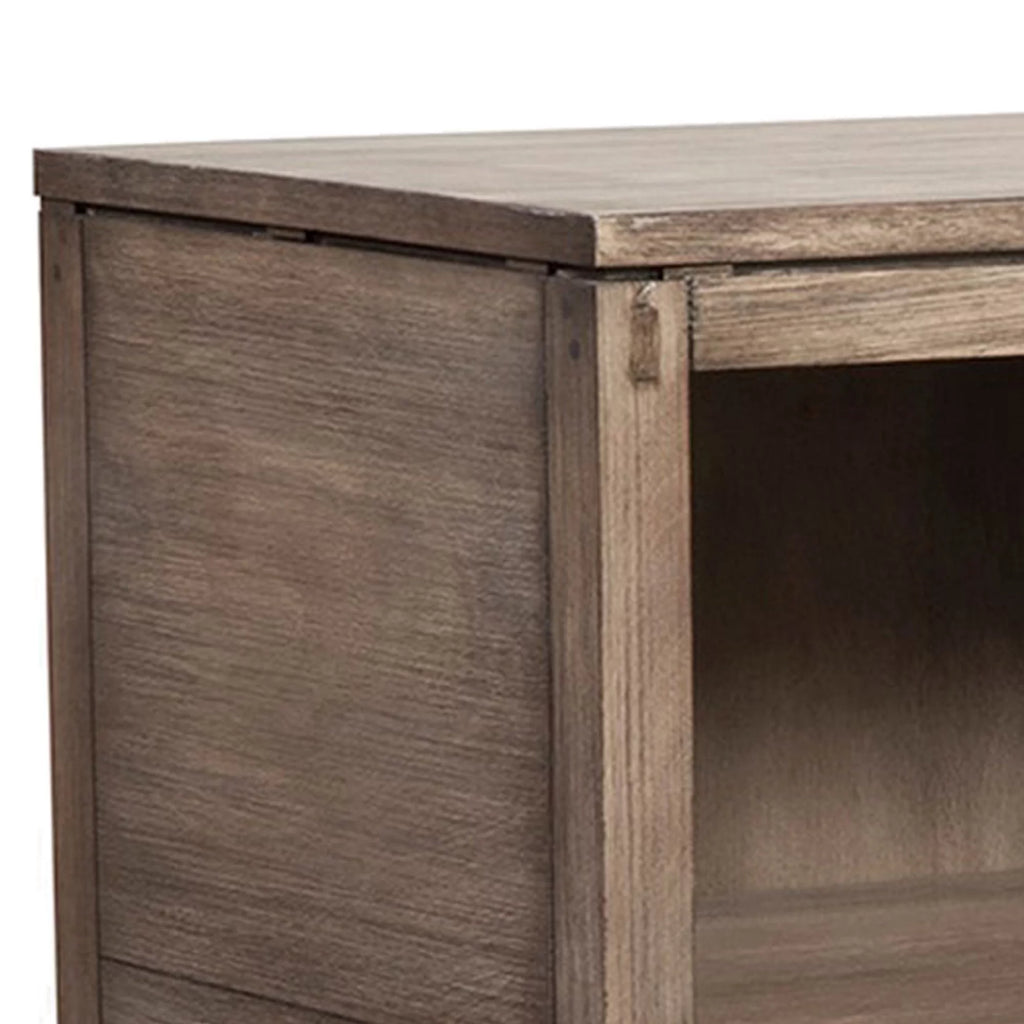 Benjara 42 Inch TV Media Chest with 4 Drawers, Gray Mahogany N776969
