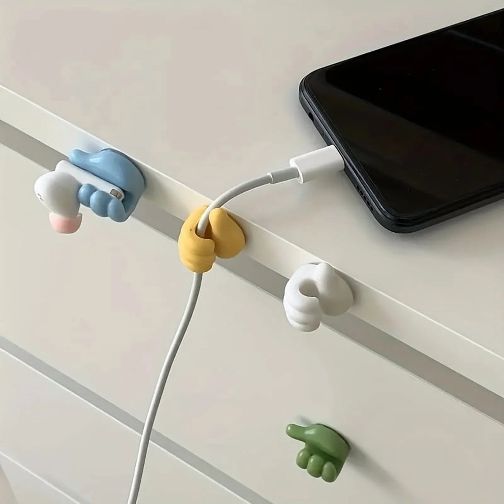 10Pcs Silicone Thumb Wall Hook Adhesive Cable Clip Key Hanger J3910