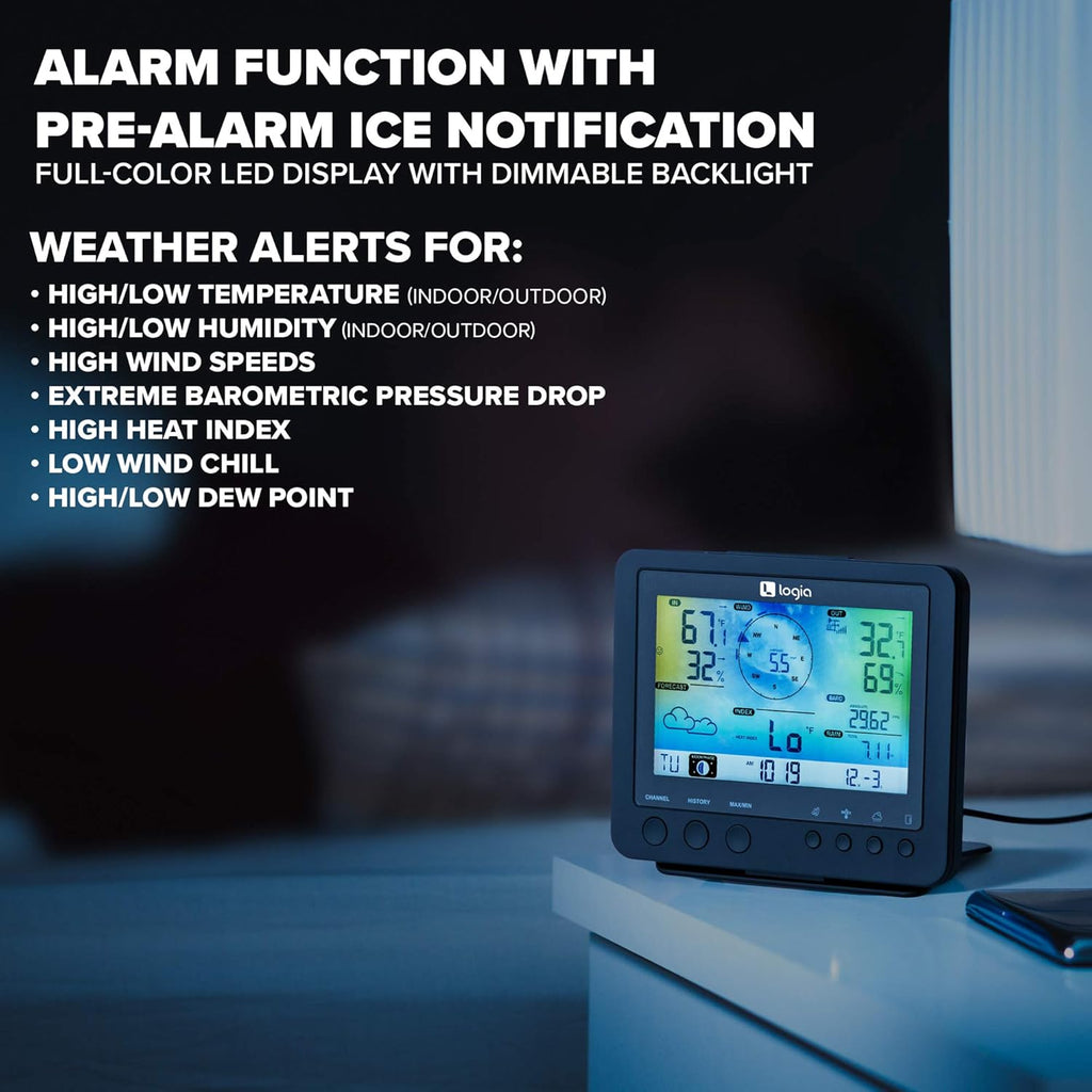 Logia 5-in-1 Wi-Fi Weather Station with Indoor/Outdoor Monitoring N592315