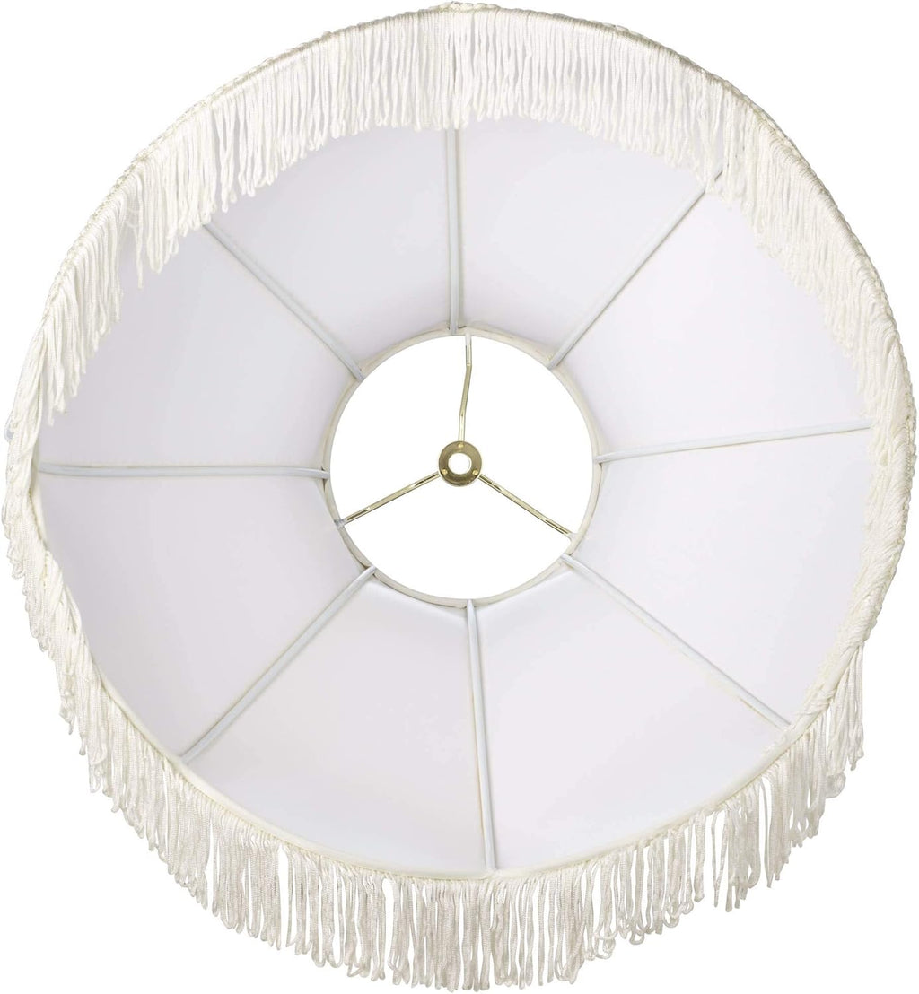 Springcrest 6" Top 17" Bottom 11" High Lamp Shade Replacement Cream White Dome Fabric N774