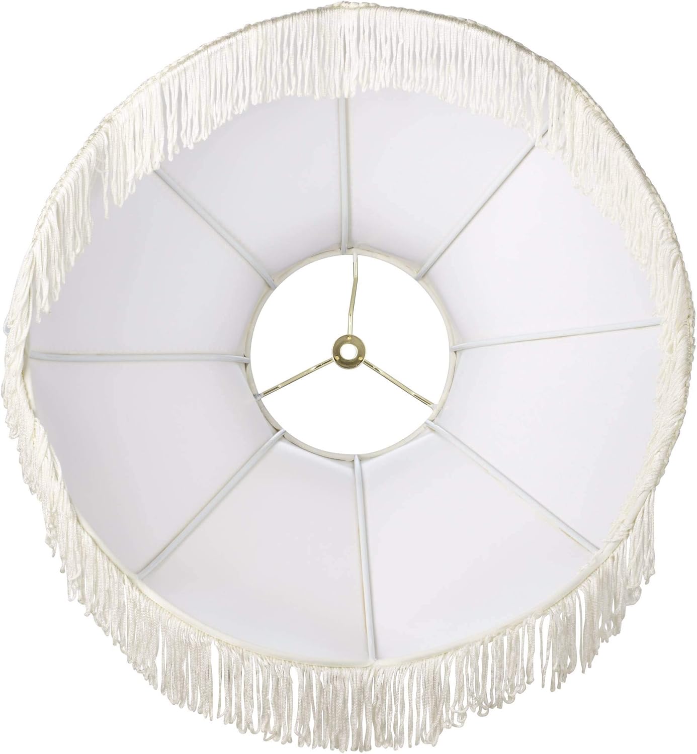 Springcrest 6" Top 17" Bottom 11" High Lamp Shade Replacement Cream White Dome Fabric N774
