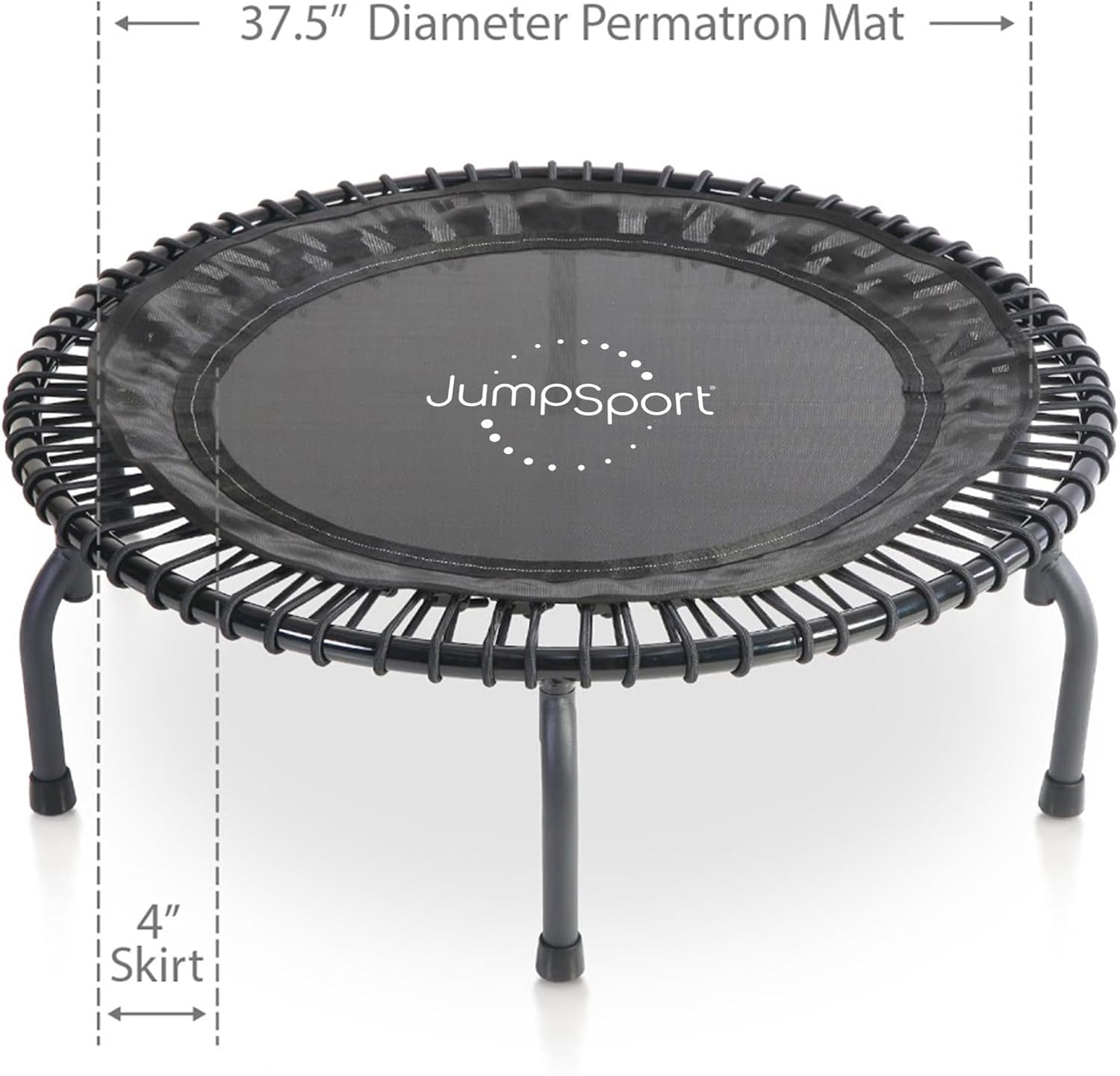 JumpSport 430 44 Inch Mini Exercise Rebounder Trampoline with Workout DVDs, Black L76641