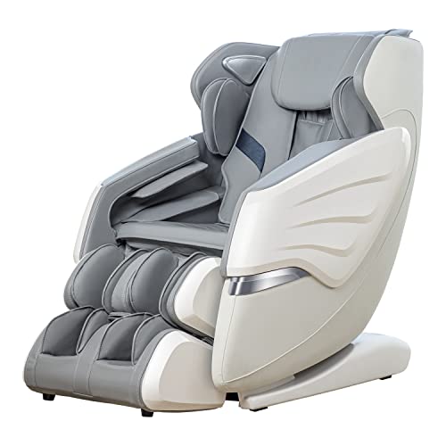 Massage Chair Full Body, Zero Gravity Massage Recliner Sl-Track Massage Chair with Bluetooth Speaker, App Control Heating Body Scan,r 4D Real Relax Massage Recliner Chair for Adults Full Body (White)