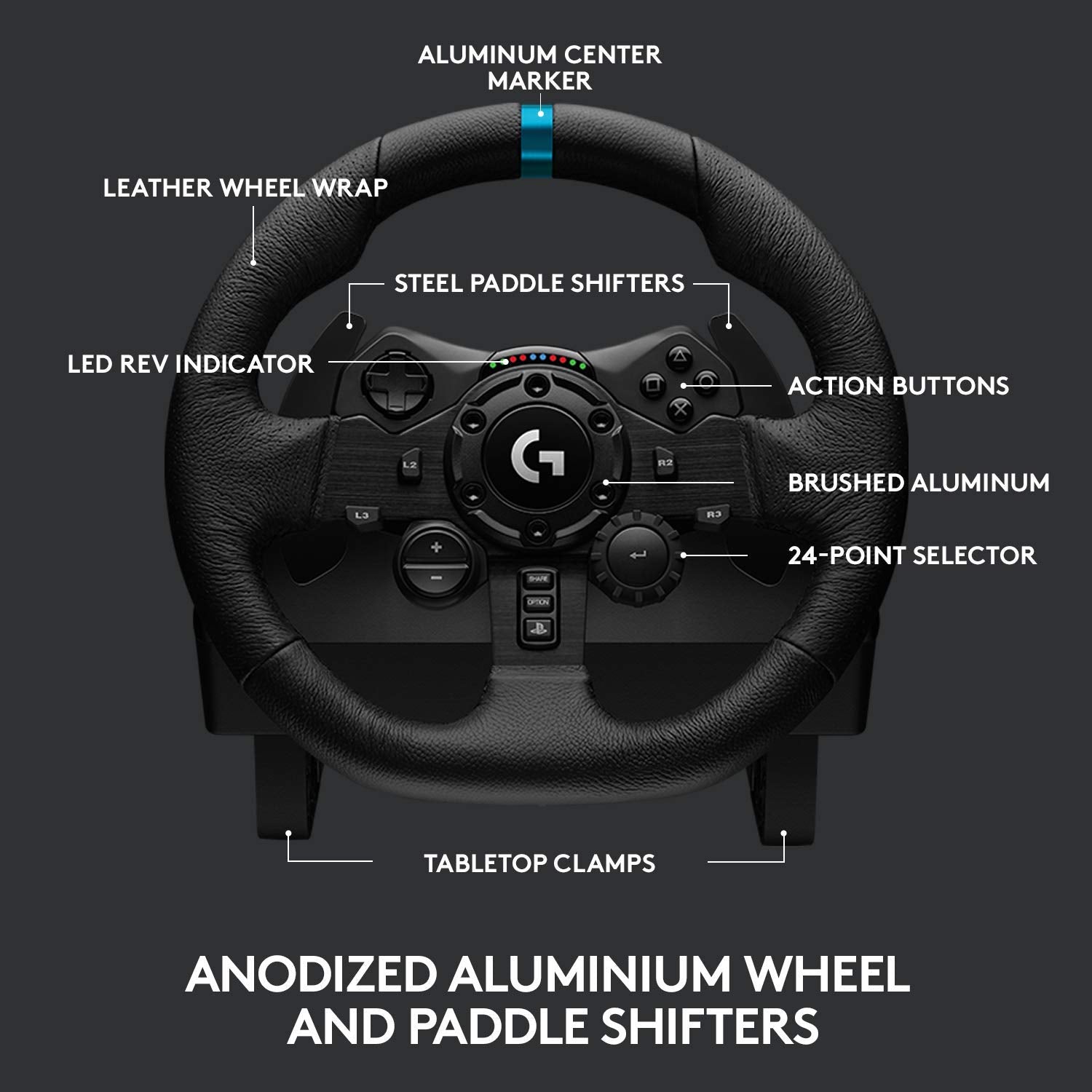 Logitech G923 Racing Wheel and Pedals for PC, PS4, PS5 M7008