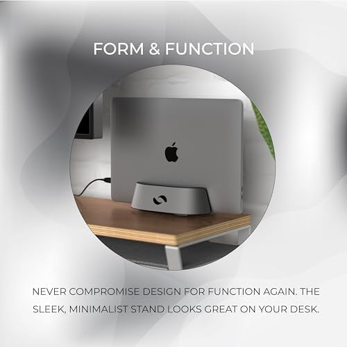 HumanCentric Vertical Laptop Stand for MacBook Pro and Other Laptops, Aluminum, Black C3536
