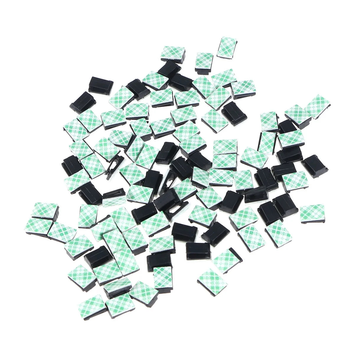 Masteelf 100pcs Black Adhesive Cable Clips Wire Cord Holders G3608