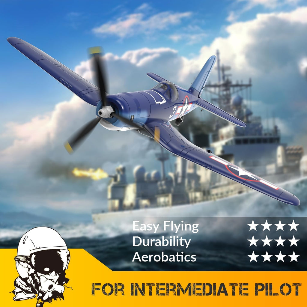 VOLANTEXRC RC Plane BF-109 & F4U Corsair Ready to Fly with Xpilot Stabilization X69559